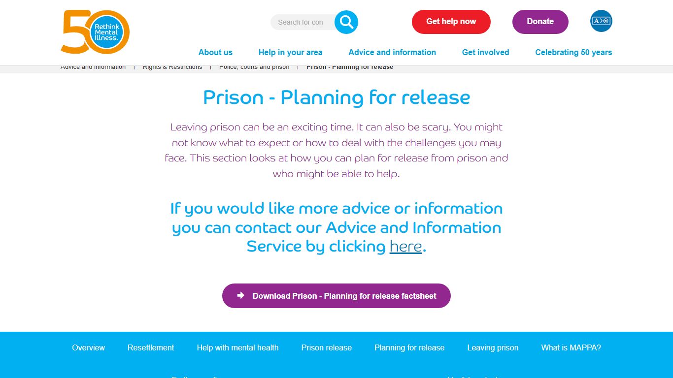 Planning for your release from prison